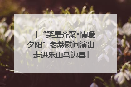 “笑星齐聚•情暖夕阳”老龄慰问演出走进乐山马边县