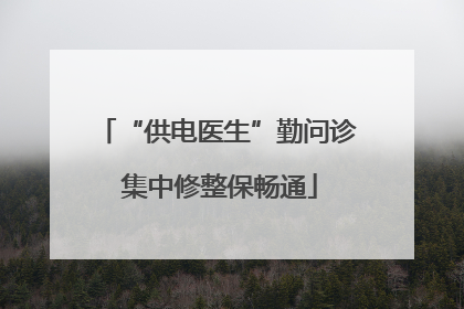 “供电医生”勤问诊 集中修整保畅通