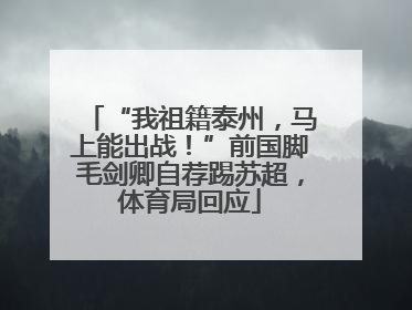 “我祖籍泰州，马上能出战！”前国脚毛剑卿自荐踢苏超，体育局回应