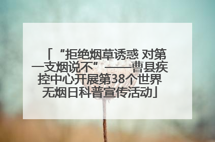 “拒绝烟草诱惑 对第一支烟说不”——曹县疾控中心开展第38个世界无烟日科普宣传活动