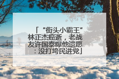 “街头小霸王”林正杰癌逝，老战友许国泰曝他遗愿：没打垮民进党