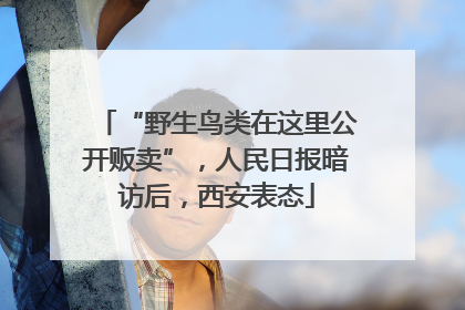 “野生鸟类在这里公开贩卖”，人民日报暗访后，西安表态
