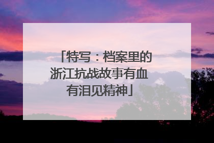 特写：档案里的浙江抗战故事有血有泪见精神