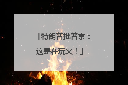 特朗普批普京：这是在玩火！