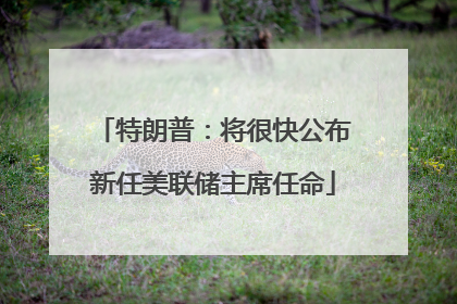 特朗普：将很快公布新任美联储主席任命
