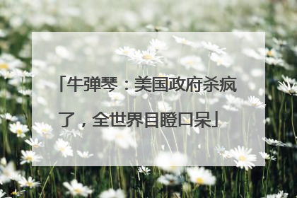 牛弹琴：美国政府杀疯了，全世界目瞪口呆