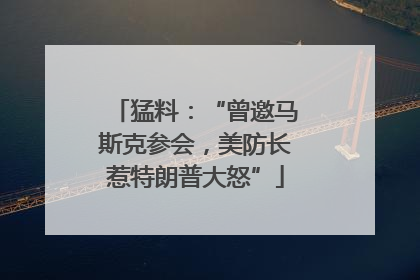 猛料：“曾邀马斯克参会，美防长惹特朗普大怒”