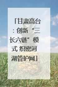 甘肃高台：创新“三长六链”模式 织密河湖管护网