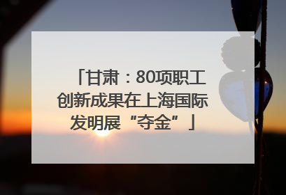 甘肃：80项职工创新成果在上海国际发明展“夺金”