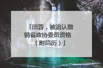 田蓉，被追认撤销省政协委员资格（附简历）