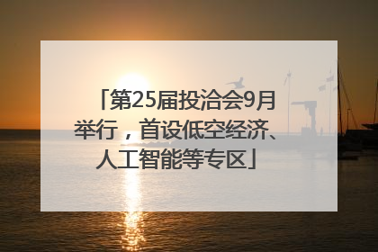 第25届投洽会9月举行，首设低空经济、人工智能等专区