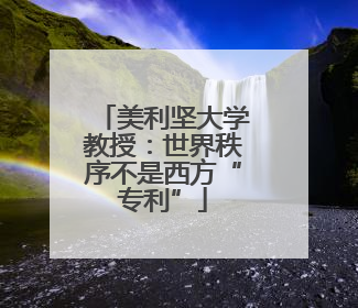 美利坚大学教授：世界秩序不是西方“专利”