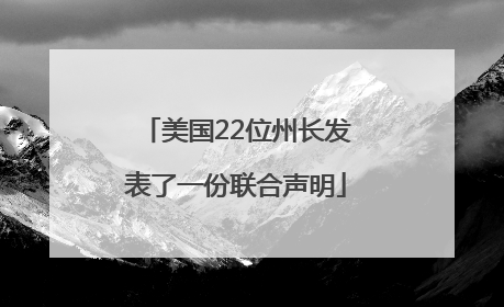 美国22位州长发表了一份联合声明