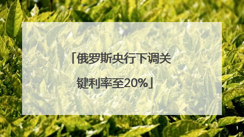俄罗斯央行下调关键利率至20%