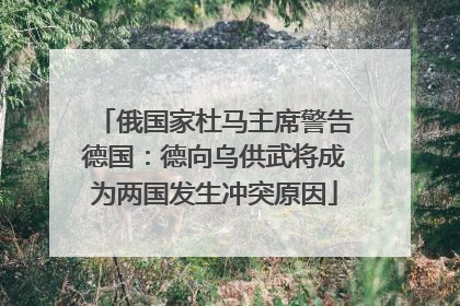 俄国家杜马主席警告德国：德向乌供武将成为两国发生冲突原因