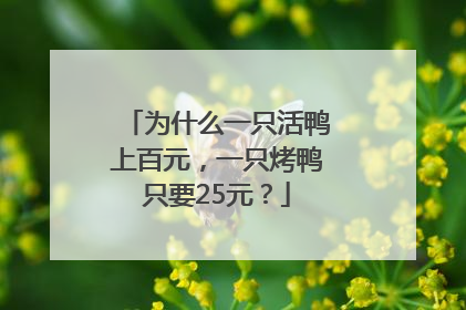 为什么一只活鸭上百元，一只烤鸭只要25元？