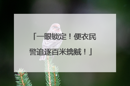 一眼锁定！便衣民警追逐百米擒贼！