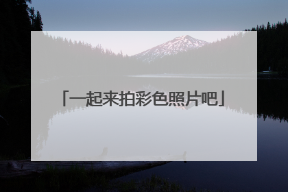 一起来拍彩色照片吧