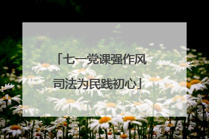 七一党课强作风 司法为民践初心