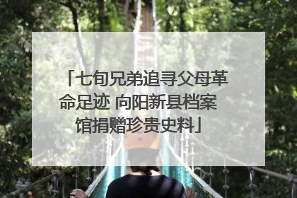 七旬兄弟追寻父母革命足迹 向阳新县档案馆捐赠珍贵史料