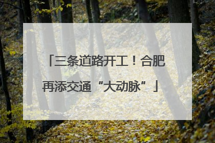 三条道路开工！合肥再添交通“大动脉”