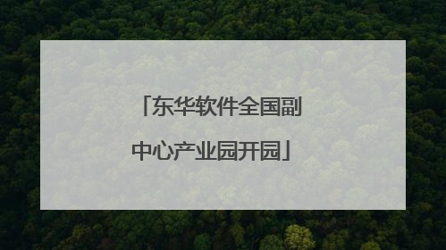 东华软件全国副中心产业园开园