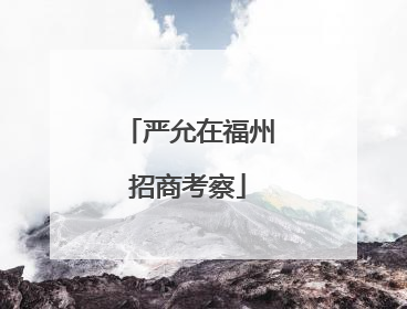 严允在福州招商考察