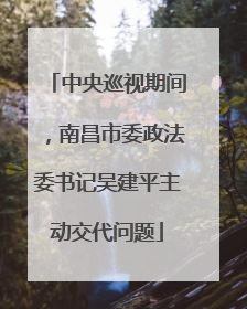 中央巡视期间，南昌市委政法委书记吴建平主动交代问题