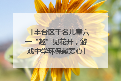 丰台区千名儿童六一“趣”见花开，游戏中学环保献爱心