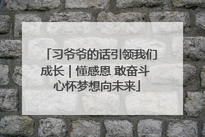习爷爷的话引领我们成长｜懂感恩 敢奋斗 心怀梦想向未来
