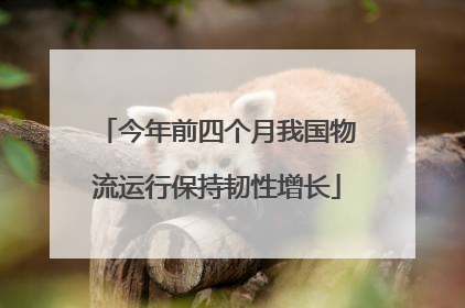 今年前四个月我国物流运行保持韧性增长