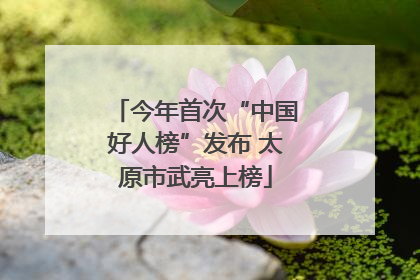 今年首次“中国好人榜”发布 太原市武亮上榜