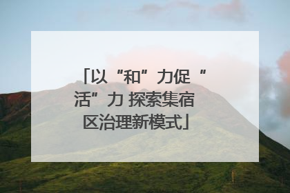 以“和”力促“活”力 探索集宿区治理新模式