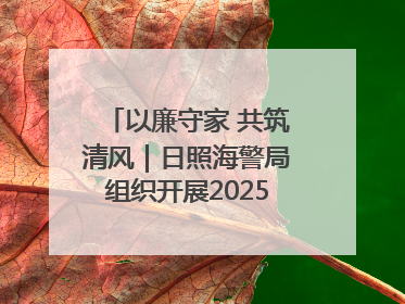 以廉守家 共筑清风｜日照海警局组织开展2025年集中送廉活动