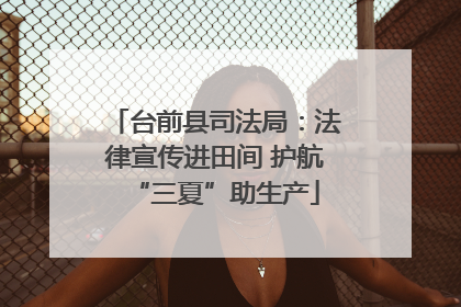 台前县司法局：法律宣传进田间 护航“三夏”助生产