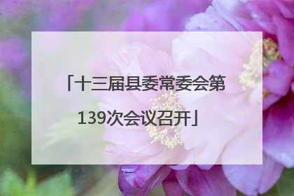 十三届县委常委会第139次会议召开