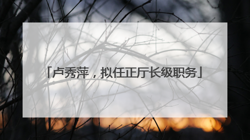 卢秀萍，拟任正厅长级职务