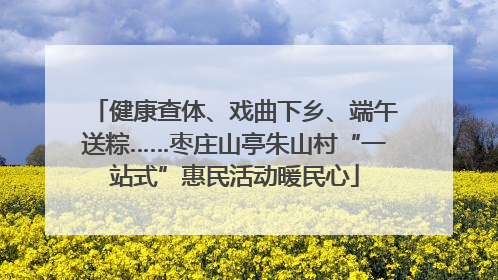 健康查体、戏曲下乡、端午送粽……枣庄山亭朱山村“一站式”惠民活动暖民心