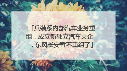 兵装系内部汽车业务重组，成立新独立汽车央企，东风长安暂不重组了