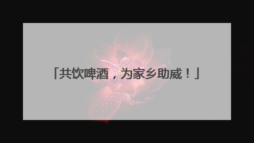 共饮啤酒，为家乡助威！