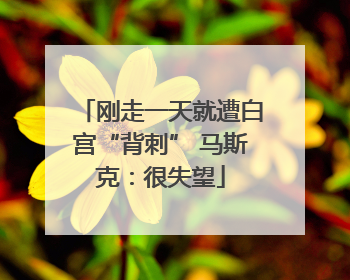 刚走一天就遭白宫“背刺” 马斯克：很失望