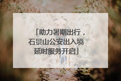 助力暑期出行，石景山公安出入境延时服务开启