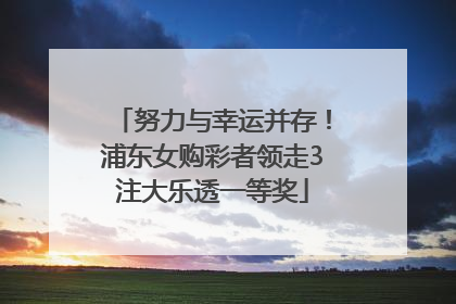 努力与幸运并存！浦东女购彩者领走3注大乐透一等奖