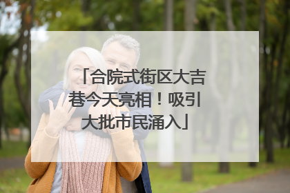 合院式街区大吉巷今天亮相！吸引大批市民涌入