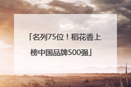名列75位！稻花香上榜中国品牌500强