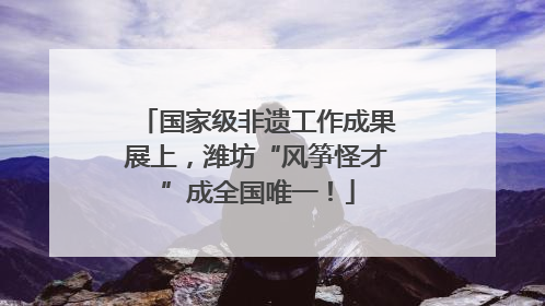 国家级非遗工作成果展上，潍坊“风筝怪才”成全国唯一！