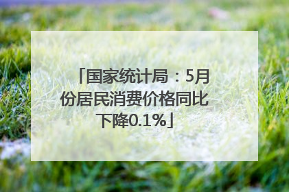 国家统计局：5月份居民消费价格同比下降0.1%