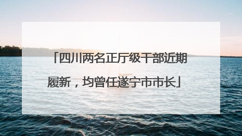 四川两名正厅级干部近期履新，均曾任遂宁市市长