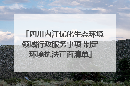 四川内江优化生态环境领域行政服务事项 制定环境执法正面清单