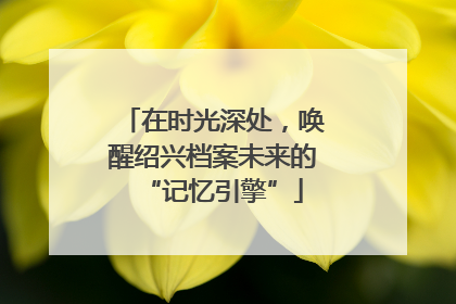 在时光深处，唤醒绍兴档案未来的“记忆引擎”